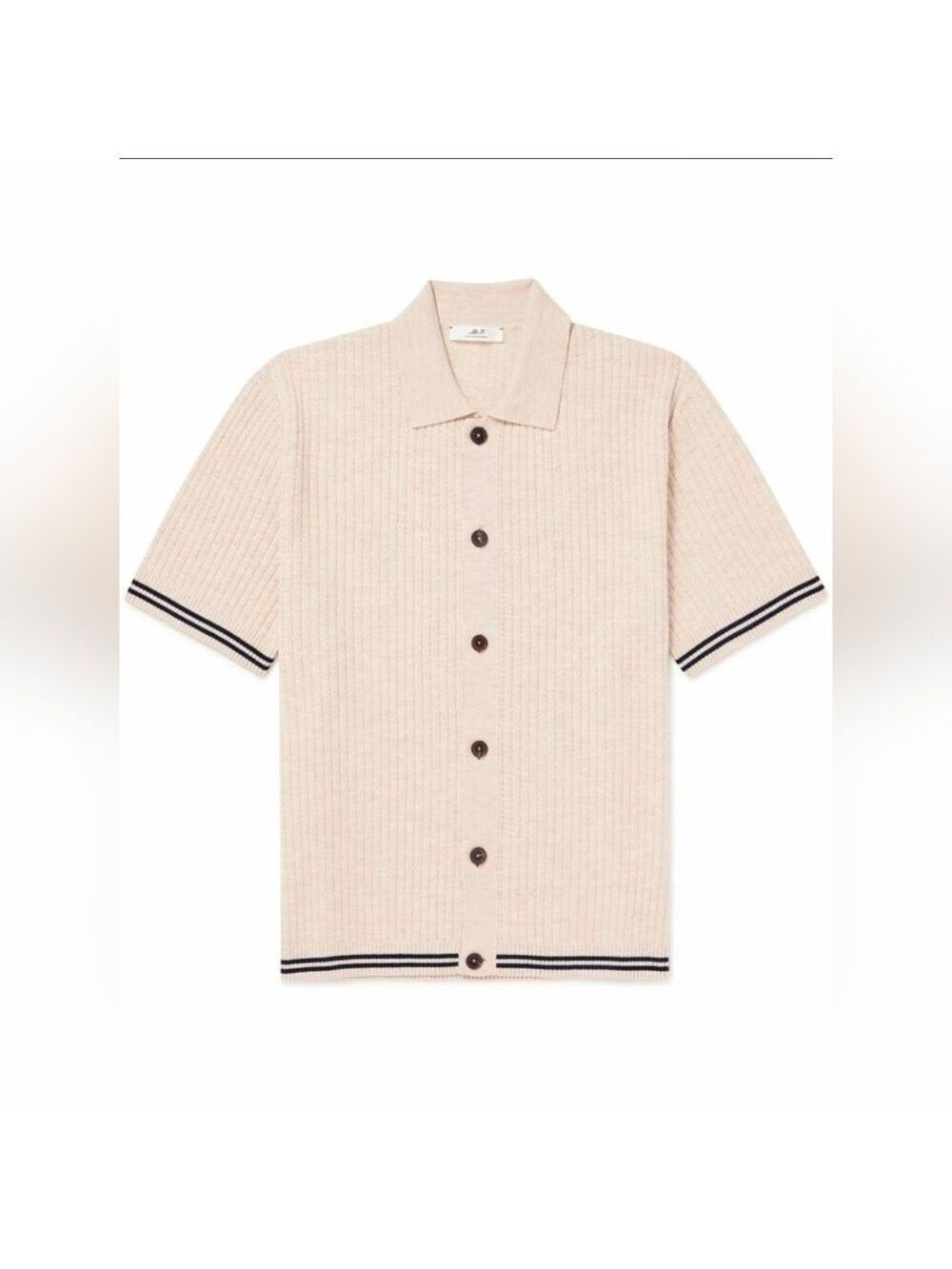 Mr P. - Striped Ribbed Merino Wool Shirt